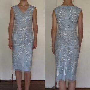 Discontinued Aidan Mattox Baby Blue Tea Dress